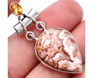 Rosetta Picture Jasper and Citrine Pendant SDP144451 P-1276, 17x23 mm