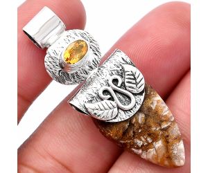 Wild Horse Jasper and Citrine Pendant SDP144534 P-1545, 14x24 mm