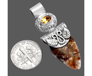 Wild Horse Jasper and Citrine Pendant SDP144534 P-1545, 14x24 mm