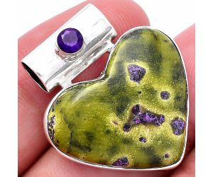 Valentine Gift Heart - Stichtite and Amethyst Pendant SDP145358 P-1300, 22x25 mm