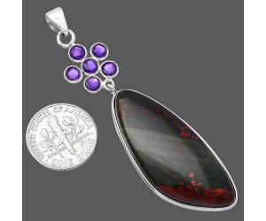 Cherry Creek and Amethyst Pendant SDP145764 P-1122, 17x39 mm