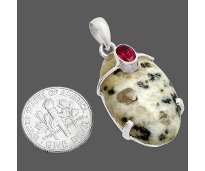 Sesame Jasper and Ruby Pendant SDP148464 P-1386, 16x27 mm