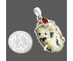 Sesame Jasper and Garnet Pendant SDP148474 P-1386, 18x27 mm