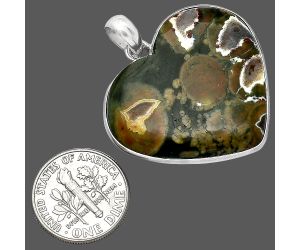Heart - Rhyolite - Rainforest Jasper Pendant SDP151962 P-1043, 29x33 mm