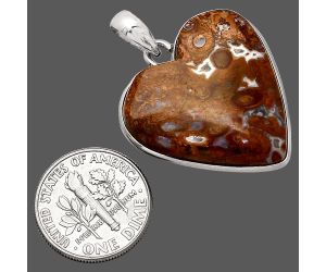 Heart - Red Palm Root Agate Pendant SDP151968 P-1043, 25x26 mm