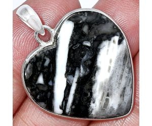 Heart - Mexican Cabbing Fossil Pendant SDP151970 P-1043, 27x28 mm
