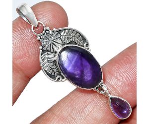 Super 23 Amethyst Mineral From Auralite and Amethyst Pendant SDP152012 P-1413, 10x16 mm