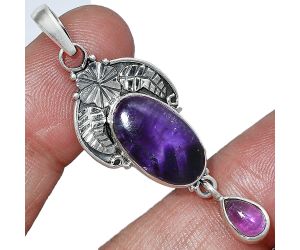 Super 23 Amethyst Mineral From Auralite and Amethyst Pendant SDP152018 P-1413, 10x17 mm