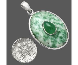 Dioptase and Green Onyx Pendant SDP152212 P-1323, 21x29 mm