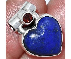 Heart - Lapis Lazuli and Garnet Pendant SDP152220 P-1300, 15x15 mm