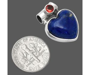 Heart - Lapis Lazuli and Garnet Pendant SDP152224 P-1300, 15x15 mm
