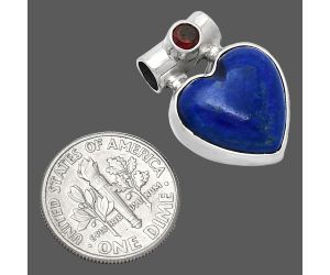 Heart - Lapis Lazuli and Garnet Pendant SDP152227 P-1300, 15x15 mm