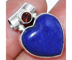 Heart - Lapis Lazuli and Garnet Pendant SDP152228 P-1300, 15x15 mm