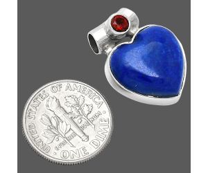 Heart - Lapis Lazuli and Garnet Pendant SDP152228 P-1300, 15x15 mm