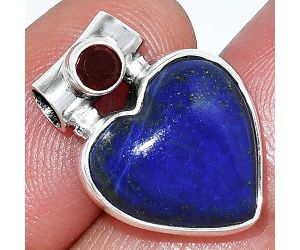 Heart - Lapis Lazuli and Garnet Pendant SDP152233 P-1300, 15x15 mm