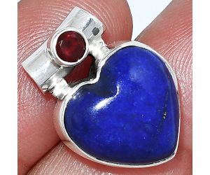 Heart - Lapis Lazuli and Garnet Pendant SDP152234 P-1300, 15x15 mm