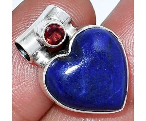 Heart - Lapis Lazuli and Garnet Pendant SDP152237 P-1300, 15x15 mm