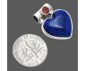 Heart - Lapis Lazuli and Garnet Pendant SDP152237 P-1300, 15x15 mm