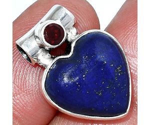 Heart - Lapis Lazuli and Garnet Pendant SDP152241 P-1300, 15x15 mm