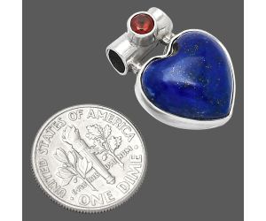 Heart - Lapis Lazuli and Garnet Pendant SDP152244 P-1300, 15x15 mm