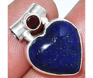 Heart - Lapis Lazuli and Garnet Pendant SDP152247 P-1300, 15x15 mm