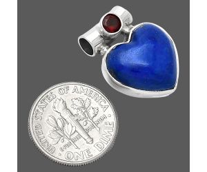 Heart - Lapis Lazuli and Garnet Pendant SDP152248 P-1300, 15x15 mm