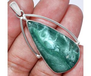 Green Lace Agate Pendant SDP152367 P-1566, 20x38 mm