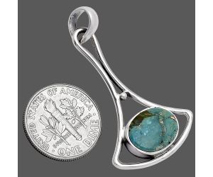 Kingman Copper Teal Turquoise Pendant SDP152420 P-1574, 9x12 mm