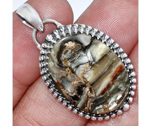 Copper Abalone Shell Pendant SDP152451 P-1312, 18x24 mm