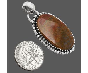 Red Moss Agate Pendant SDP152456 P-1312, 15x26 mm