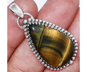 Blue Tiger Eye Pendant SDP152485 P-1312, 16x26 mm