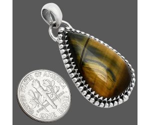 Blue Tiger Eye Pendant SDP152485 P-1312, 16x26 mm