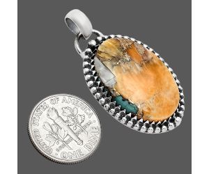 Spiny Oyster Turquoise Pendant SDP152497 P-1312, 17x24 mm