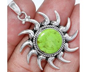 Sun - Green Mohave Turquoise Pendant SDP152533 P-1264, 13x13 mm