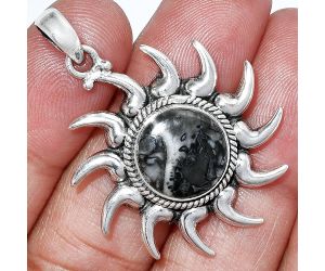 Sun - Mexican Cabbing Fossil Pendant SDP152541 P-1264, 13x13 mm