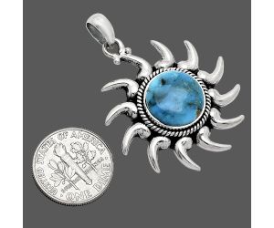 Sun - Natural Turquoise Morenci Mine Pendant SDP152547 P-1264, 13x13 mm