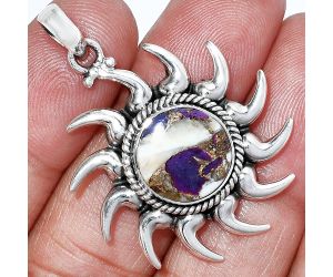 Sun - Spiny Oyster Turquoise Pendant SDP152550 P-1264, 13x13 mm