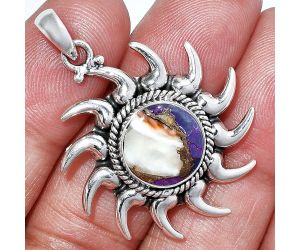 Sun - Spiny Oyster Turquoise Pendant SDP152564 P-1264, 12x12 mm