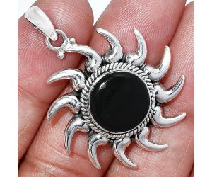 Sun - Black Spinel Pendant SDP152583 P-1264, 13x13 mm