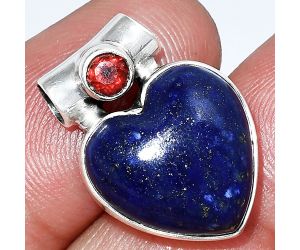 Heart - Lapis Lazuli and Garnet Pendant SDP152604 P-1300, 15x15 mm