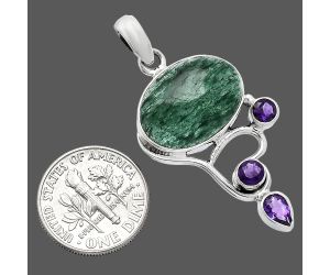 Green Aventurine and Amethyst Pendant SDP152672 P-1293, 13x18 mm