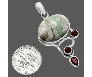 Utah Variscite and Garnet Pendant SDP152677 P-1293, 14x19 mm