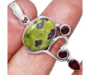 Stichtite and Garnet Pendant SDP152693 P-1293, 12x16 mm