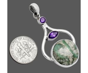 Utah Variscite and Amethyst Pendant SDP152741 P-1187, 17x17 mm