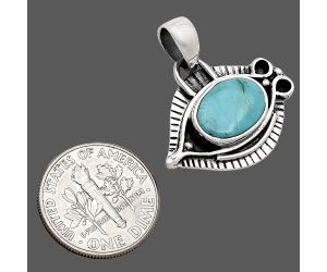 Evil Eye - Natural Rare Turquoise Nevada Aztec Mt Pendant SDP152758 P-1112, 8x12 mm