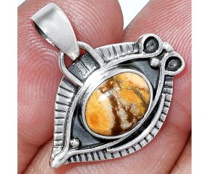 Evil Eye - Coral Jasper Pendant SDP152783 P-1112, 8x10 mm