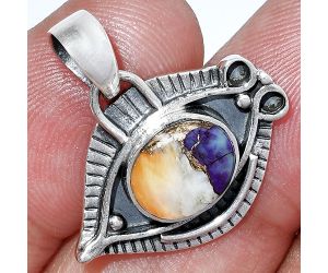 Evil Eye - Spiny Oyster Turquoise Pendant SDP152785 P-1112, 8x10 mm