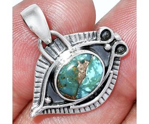 Evil Eye - Kingman Copper Teal Turquoise Pendant SDP152786 P-1112, 8x10 mm