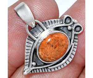 Evil Eye - Red Sponge Coral Pendant SDP152787 P-1112, 8x10 mm