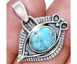 Evil Eye - Natural Rare Turquoise Nevada Aztec Mt Pendant SDP152806 P-1112, 8x10 mm